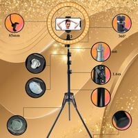 Lampa pierścieniowa LED RING 30cm 80w + Statyw 220cm + Pilot BT + Zasilacz