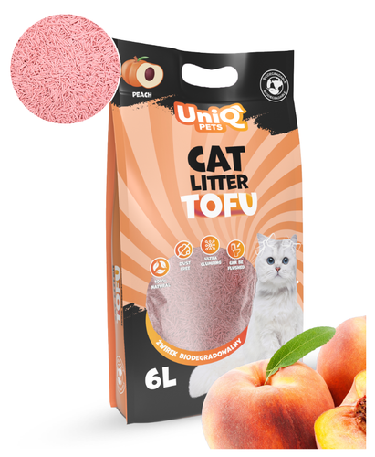 Zwirek tofu brzoskwinia ekologiczny biodegradowalny 4x2,5kg UNIQ PETS na Arena.pl