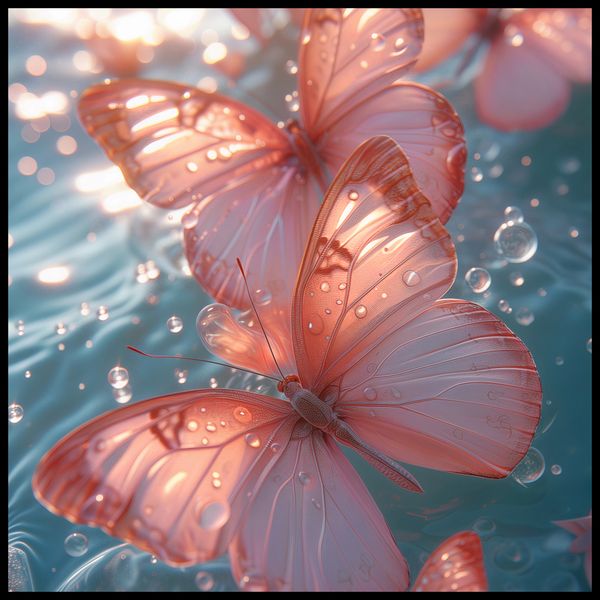 Plakat 70x70cm Świetliste Motyle zdjęcie 2