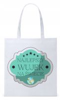 Dla Wujka Wujaszka Prezent Torba Eco Biała Shopper Z Nadrukiem Ze Zdjęciem