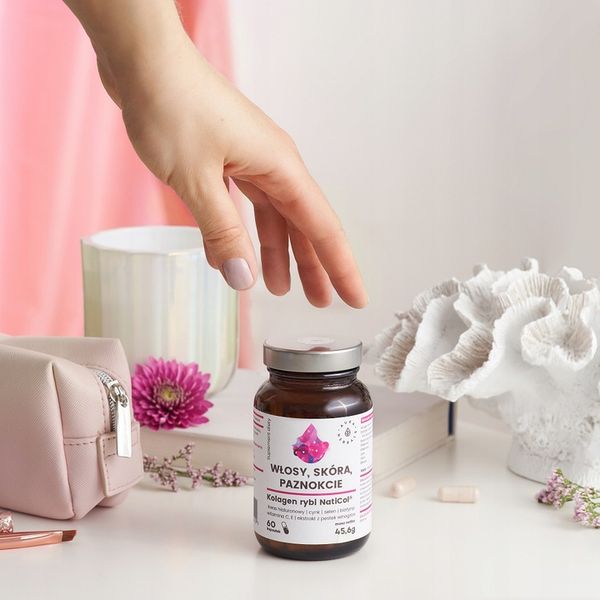 Aura Herbals KOLAGEN rybi NatiCol SELEN cynk BIOTYNA 90t zdjęcie 3