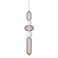 Zwisająca lampa Bora P0592 LED 28W 3000K bańki szklana czarna złota