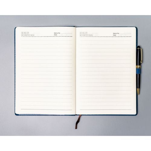 niebieski notes w twardej oprawie formacie b5 zadrukowany na Arena.pl