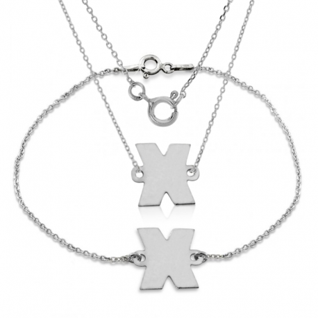 SREBRNY KOMPLET CELEBRYTKI X IKS PRÓBA SREBRA 925 GRAWER GRATIS! na Arena.pl