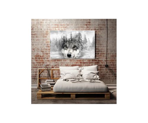 Obraz na płótnie - Canvas, Wilk na tle zimy 40x60 na Arena.pl