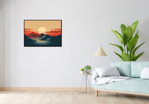 Plakat 84x59,5cm Zachód Słońca nad Górami na Arena.pl