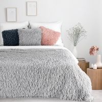 Koc futrzany włochacz ADORE 130X170 srebrny