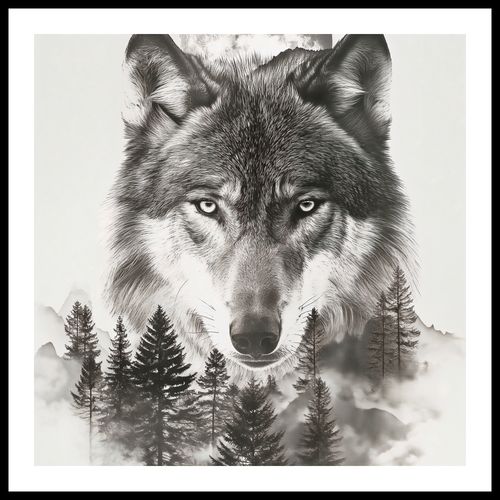 Plakat 50x50cm Wilczy Duch Lasu na Arena.pl