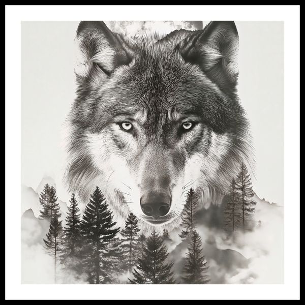 Plakat 50x50cm Wilczy Duch Lasu zdjęcie 3