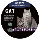 OBROŻA DLA KOTA NA PCHŁY KLESZCZE 8 MIESIĘCY 40 CM UNIWERSALNA