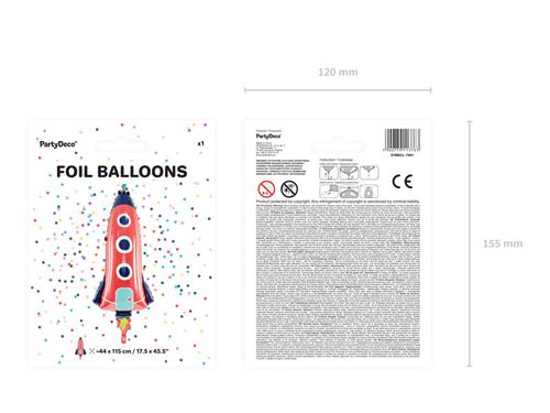 Balon foliowy rakieta 44x115 cm na Arena.pl