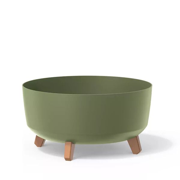 Doniczka na nóżkach GRACIA LOW DGRL400L | Ziemisty zielony, Kształt Okrągły, Wymiary 38x20.7 cm, Kolor Ziemisty zielony, Prosperplast zdjęcie 1