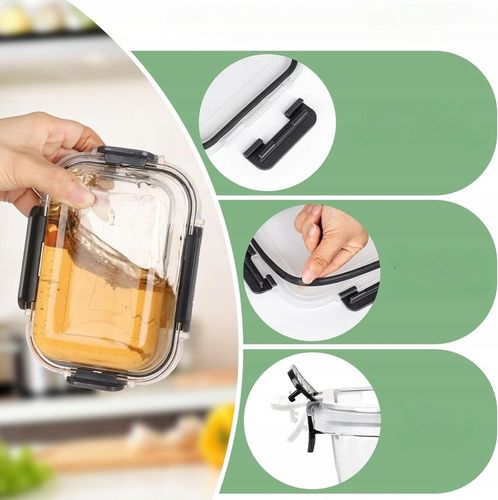 10 X LUNCHBOX SZKLANE POJEMNIKI NA ŻYWNOŚĆ USZCZELKA ŻAROODPORNE ZESTAW na Arena.pl