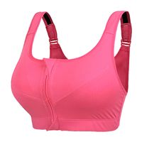 Biustonosz sportowy top plus size zapięcie z przodu zamek różowy 4XL
