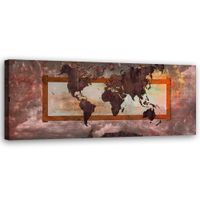 Obraz na płótnie, Mapa świata vintage 90x30