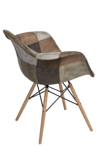 KRZESŁO P018W PATCHWORK BEŻOWO BRĄZOWY D2 na Arena.pl