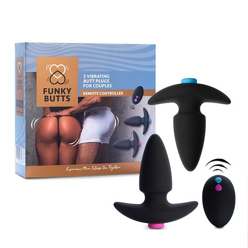 feelztoys   funkybutts remote controlled butt plug set for couples na Arena.pl
