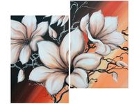80X70CM OBRAZ MAGNOLIA SUNSET KWIATY ZACHÓD SŁOŃCA DUO OBRAZ