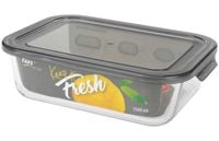 Pojemnik szklany żaroodporny prostokątny z pokrywką do żywności KEEP IT FRESH 1500 ml szary
