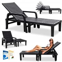 LEZAK OGRODOWY BASENOWY REGULOWANY CZARNY STOLIK LOZKO FOTEL PLAZOWY