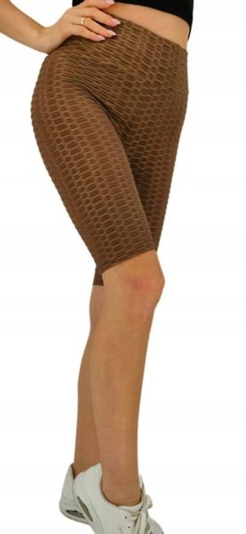SPODENKI PUSH UP karbowane Kolarki legginsy MIEGO rozmiar L/XL BRĄZOWE zdjęcie 4
