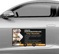 Magnes na samochód reklama magnetyczna 60x30 cm USŁUGI OGÓLNOBUDOWLANE