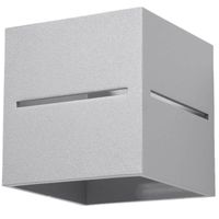 Kinkiet LAMPA ścienna SL.0205 metalowa OPRAWA kostka cube przyścienna szara