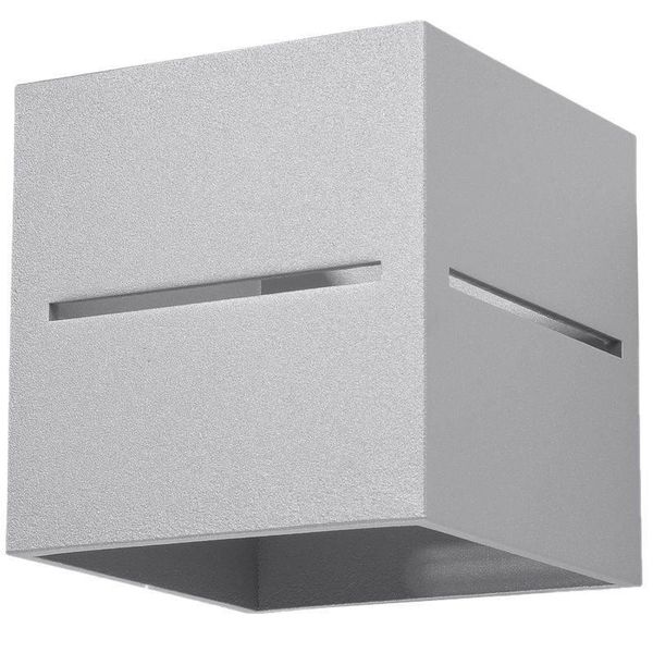 Kinkiet LAMPA ścienna SL.0205 metalowa OPRAWA kostka cube przyścienna szara zdjęcie 1