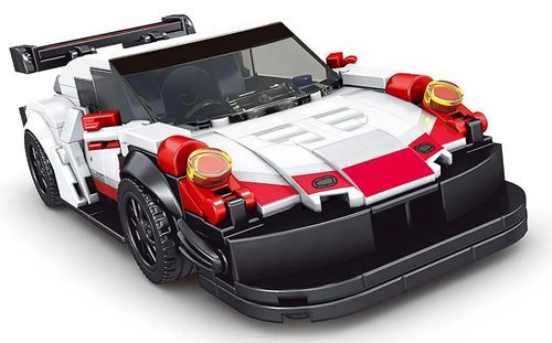 BIAŁE AUTO SPORTOWE UKŁADANKA  KLOCKI na Arena.pl