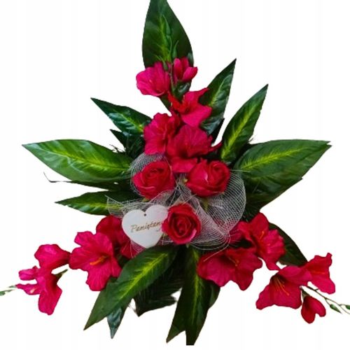 STROIKI NA CMENTARZ kompozycja stroik na grób kwiaty sztuczne w doniczce na Arena.pl