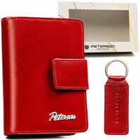 zestaw prezentowy: skórzany portfel damski i brelok - peterson