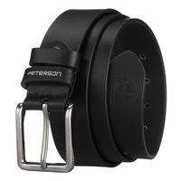 pasek męski ze skóry naturalnej w czarnym kolorze z tradycyjną klamrą