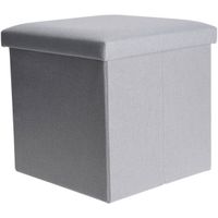 SIEDZISKO ZE SCHOWKIEM DO PRZECHOWYWANIA JASNOSZARA PUFA 38 X 38 CM 2 W 1