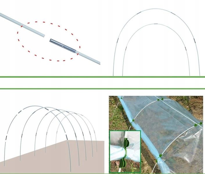 .STELAZ Szklarnia Tunel Szkielet OGRODOWY do UPRAW zdjęcie 3