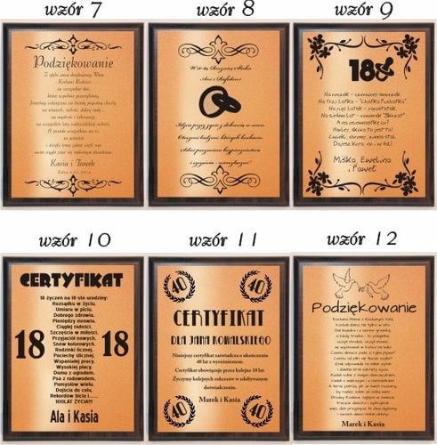 PREZENT certyfikat na urodziny 18 30 40 50 60 ślub na Arena.pl