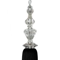 Sznur dekoracyjny do zasłon z chwostem POLA czarny