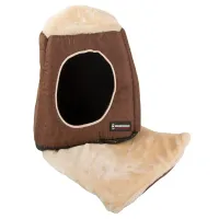 Domek 28x36x33cm legowisko dla psa kota miękkie brązowa budka posłanie