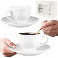 Zestaw prezentowy 2x filiżanka porcelanowa ze spodkiem komplet do kawy