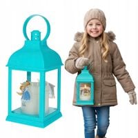 Niebiesk Lampion adwentowy Duży na roraty podświetlenie LED dla dziecka