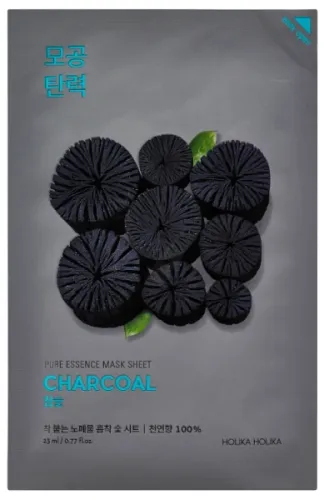 Pure Essence Mask Sheet - Charcoal 23ml - Maska w płachcie z węglem aktywnym do skóry tłustej i problematycznej - Holika Holika na Arena.pl