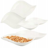 PÓŁMISEK PODWÓNY PORCELANOWY NA SOSY PRZEKĄSKI SŁODYCZE OWOCE 28X17CM