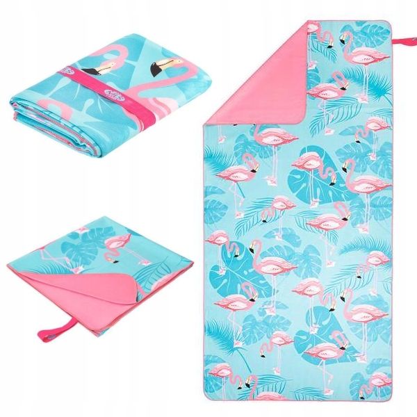 FLAMING RĘCZNIK Z MIKROFIBRY 160X80 cm NILS CAMP na plażę piknik urlop zdjęcie 1