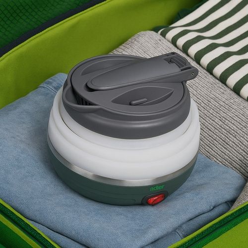 Czajnik Turystyczny Składany Silikonowy Szary AGD Drobne Do Kuchni 0,6L na Arena.pl