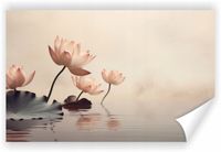 Fototapeta PREMIUM STRUKTURA ZMYWALANA NA WYMIAR pastelowe lilie wodne