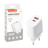Teltech ładowarka sieciowa USB / Typ-C 25W biały  TCH-02