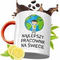Kubek Pomarańczowy Dla Pracownika Prezent Z Nadrukiem Ze Zdjęciem