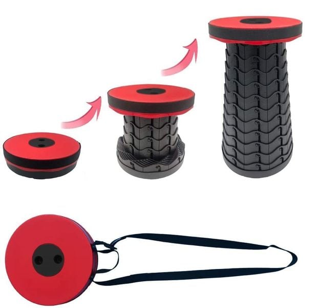 Przenośny stołek taboret składany czerwono-czarny Situp zdjęcie 11