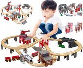 OGROMNA DREWNIANA KOLEJKA POCIAG NA BATERIE