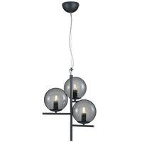 Modernistyczna LAMPA wisząca PURE  302000342 Trio loftowa OPRAWA szklane kule zwis grafitowy przydymiony