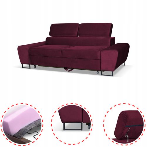 Zestaw mebli wypoczynkowych Bosso Sofa 2os fotele bordowe na Arena.pl